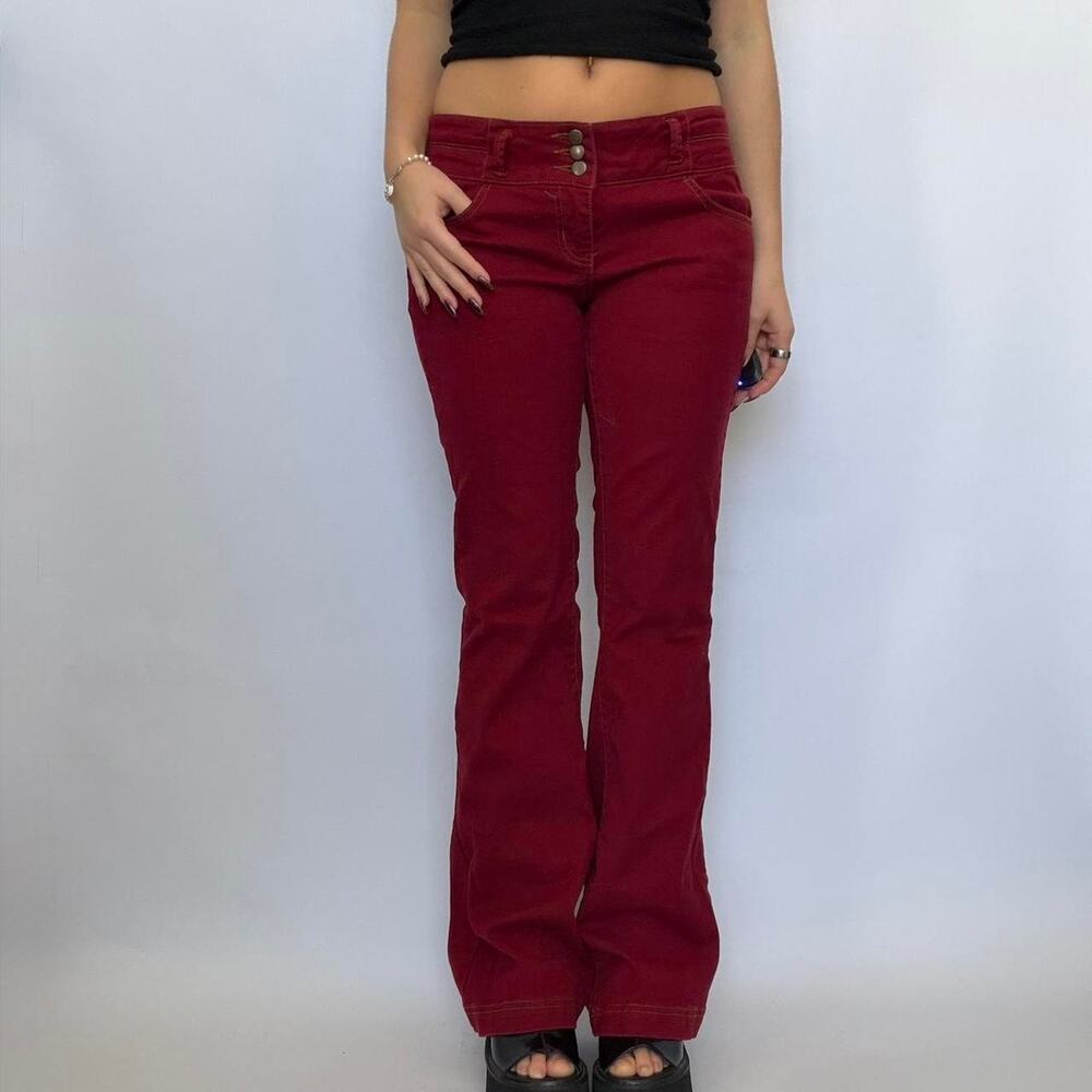 Forever 21 Premium Denim Red Low Rise Pants